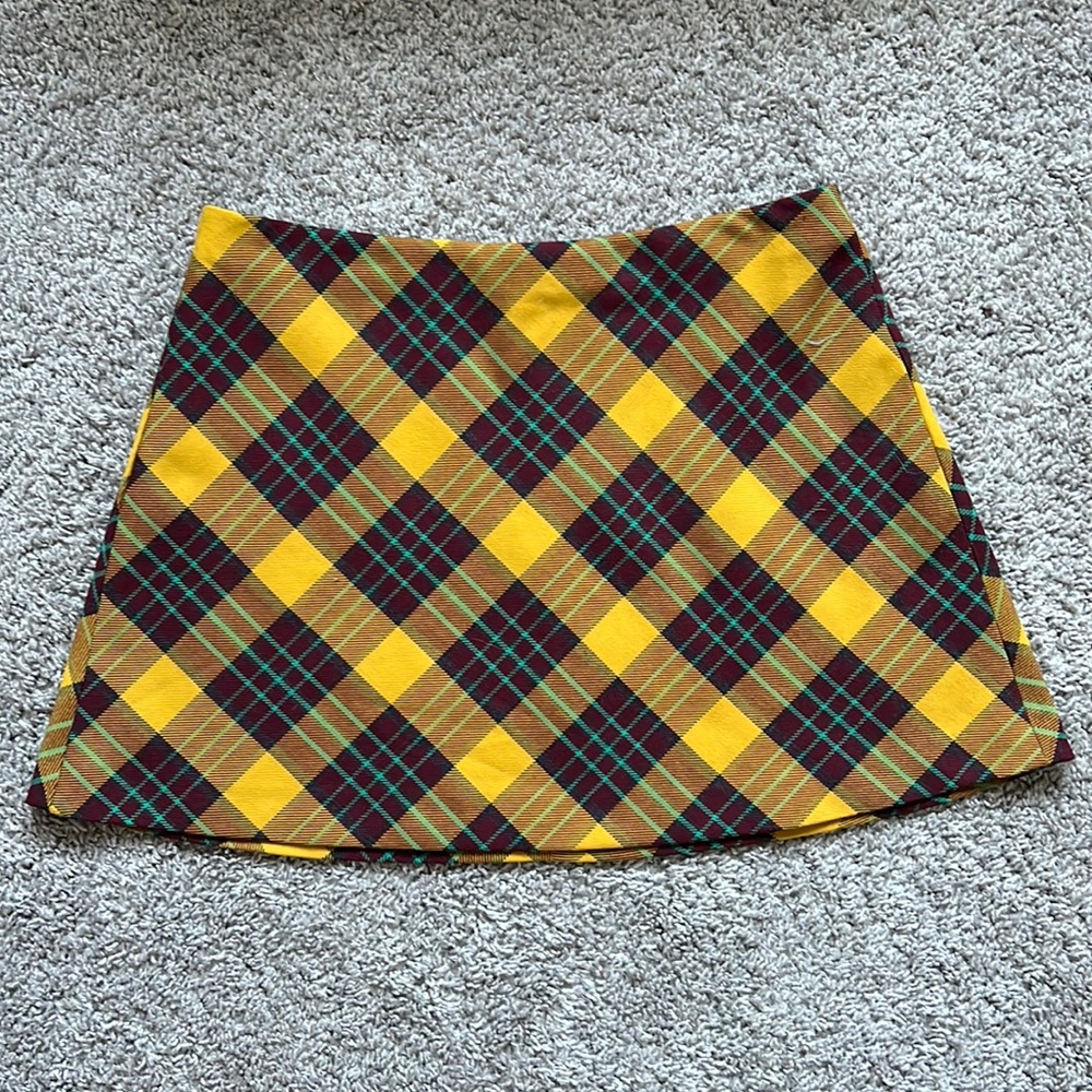Zara Plaid Mini Skirt